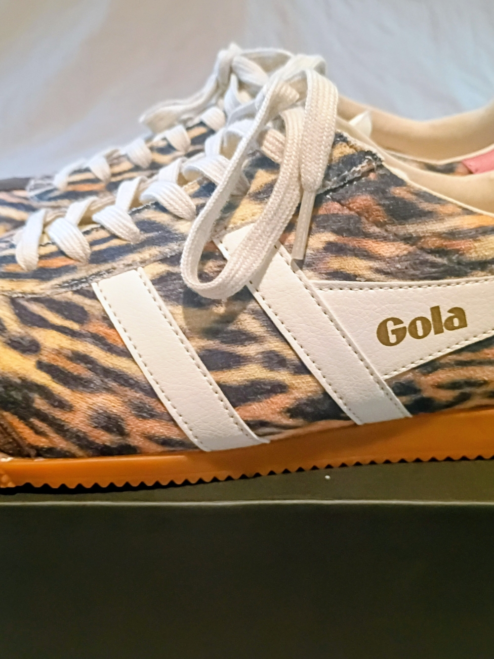 Gola Tiger Print Sneakers with White Stripes
